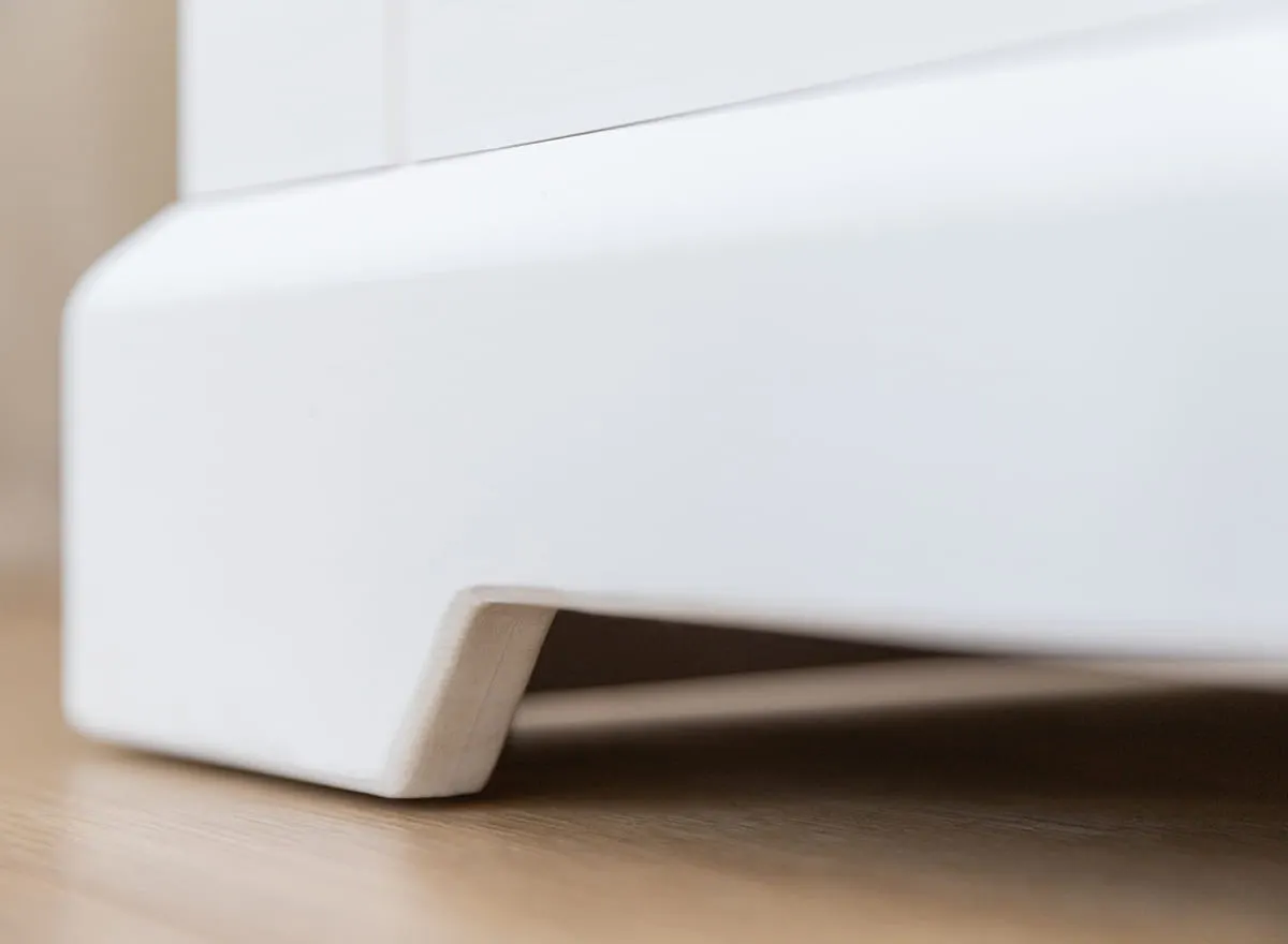 Witryna wąska MARONE ELITE 1-drzwiowa z 2 szufladami biała, tabacco - PLMEL01/T