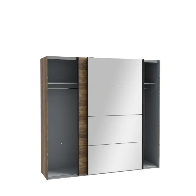 Szafa 2-drzwiowa z lustrem HAYATO, 220x210x63 cm Świerk alpejski - HYTS92411-M717