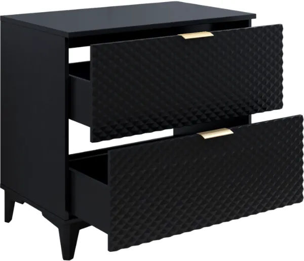 Szafka pod umywalkę LAURA wisząca z 2 szufladami 80 cm - czarna - 30W3NM48