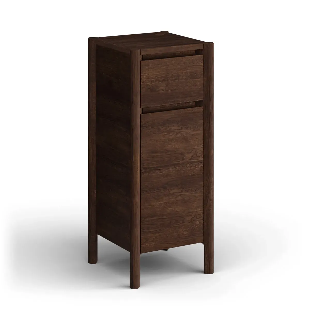 Szafka wysoka z szufladą dębowa CAMPI tabacco