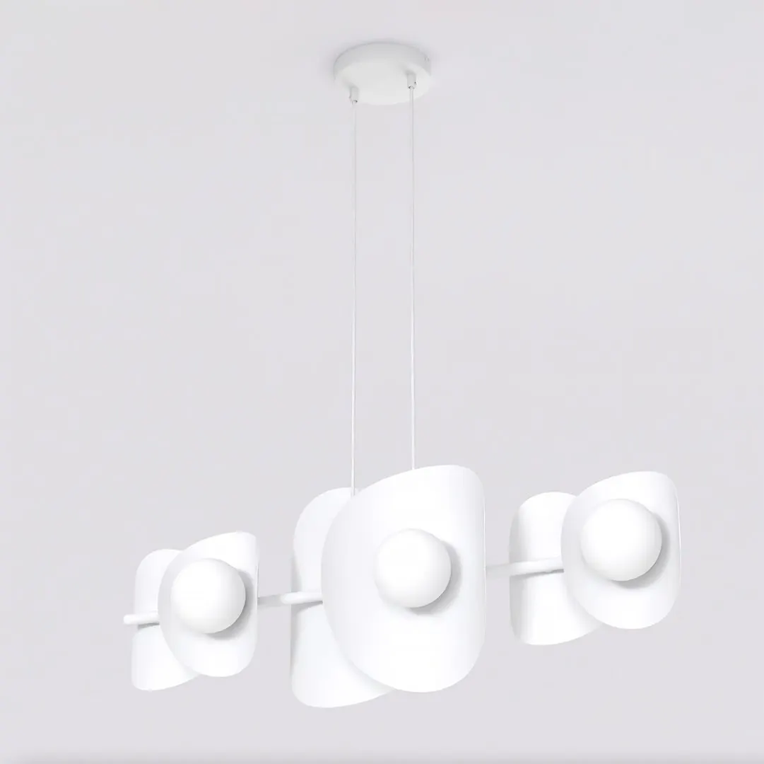 Lampa wisząca metalowa ELEMENTI 6 biała — zdjęcie 2