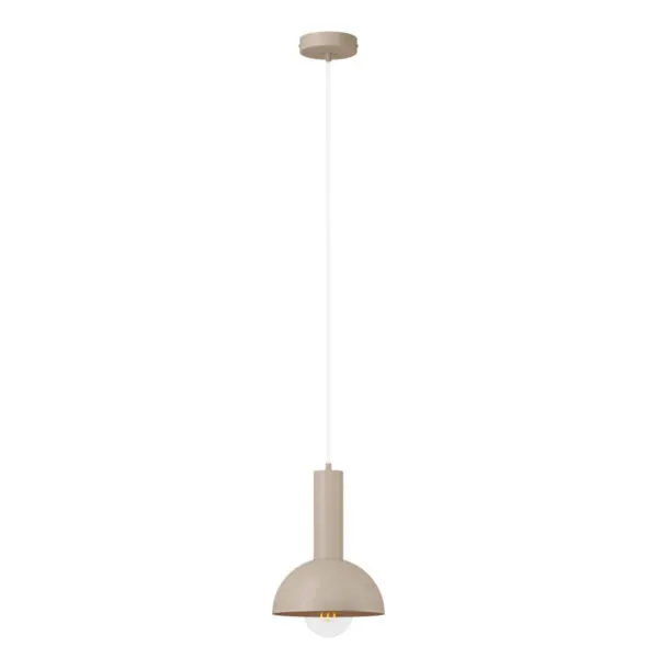 lampa wiszaca, lampa sufitowa, metal, beżowy, kula żarówki