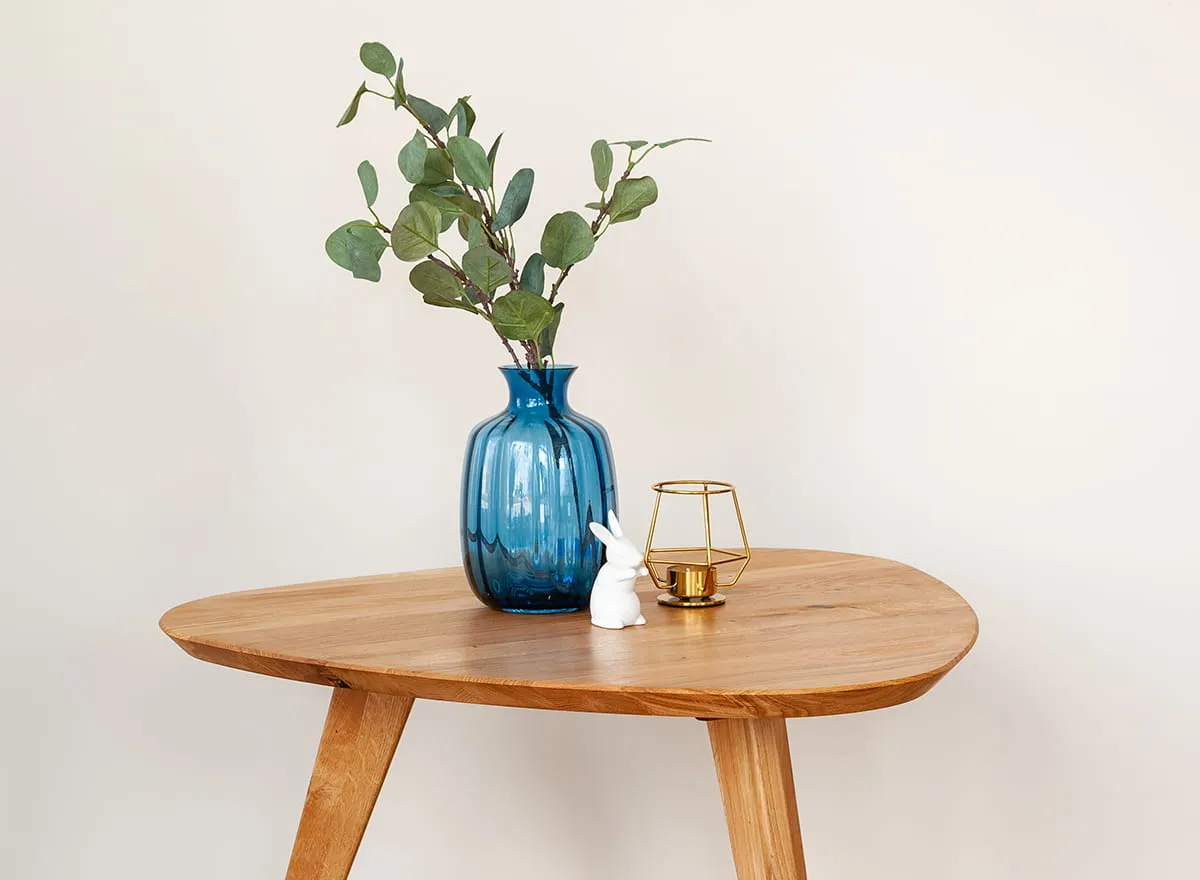 Stolik kawowy dębowy ORBETELLO owalny 67x68 cm - dąb olejowany - 3SORB54