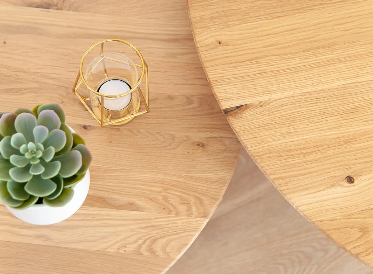 Stolik kawowy dębowy ORBETELLO okragły 70 cm - dąb olejowany - 3SORB58