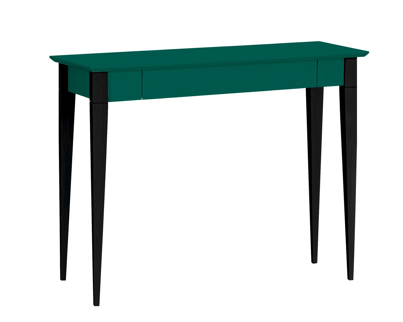 Biurko z szufladą 105x40 MIMO zielony blat/czarne drewniane nogi Meble, Tabela, Biurko, Stół do jadalni
