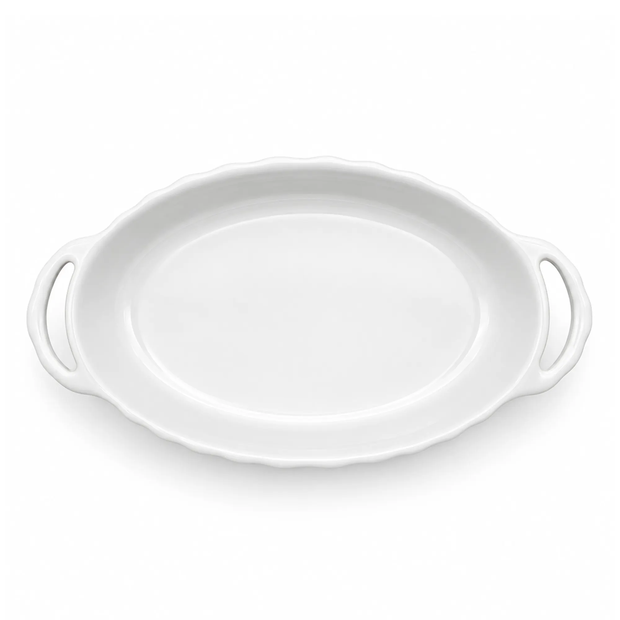 image naczynie żaroodporne, forma do zapiekania, półmisek żaroodporny, biała ceramika, naczynie z rączkami