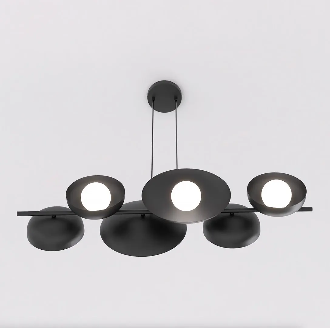 lampa wisząca, kula, metalowa, czarna, duo/okrągłe plafony