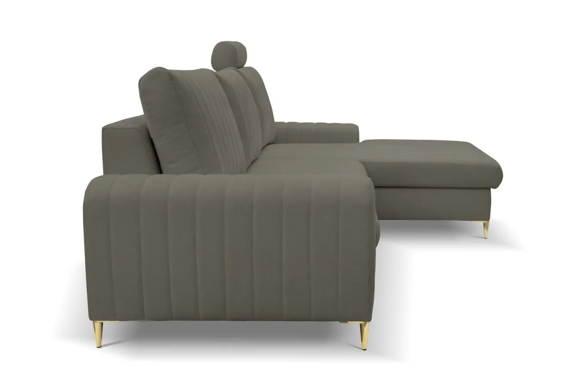 Narożnik rozkładany z pojemnikiem MONACO LOFT 251 cm prawy szary
