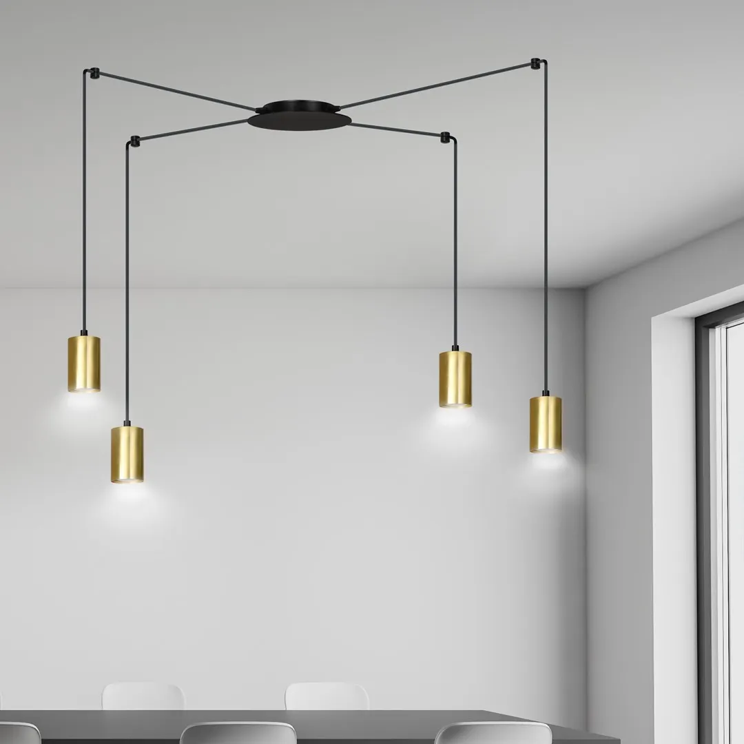 Lampa wisząca TRAKER Czarny/Złoty 526/4 - 526/4