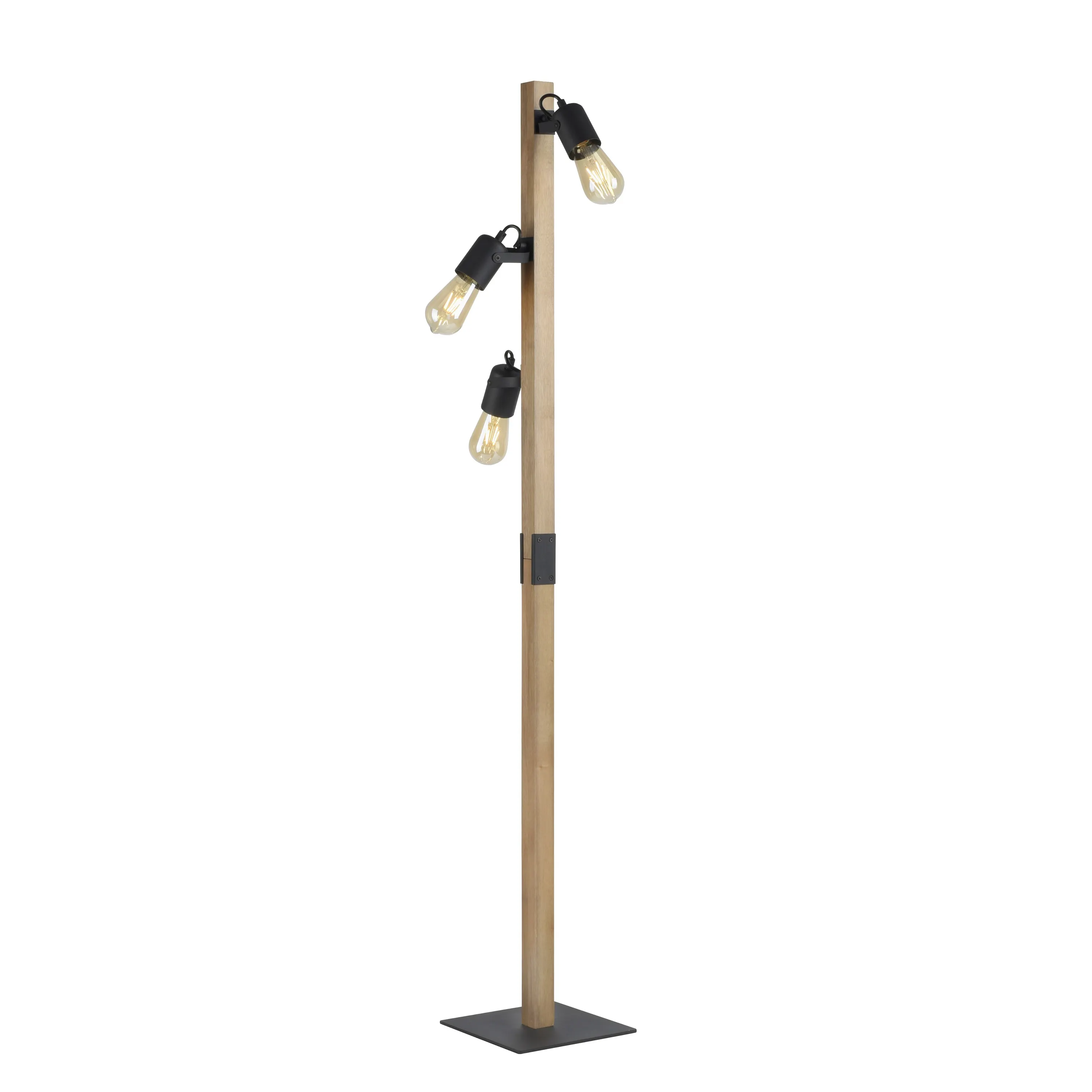 Lampa podłogowa z żarówkami CANOP 150 cm metalowo-drewniana