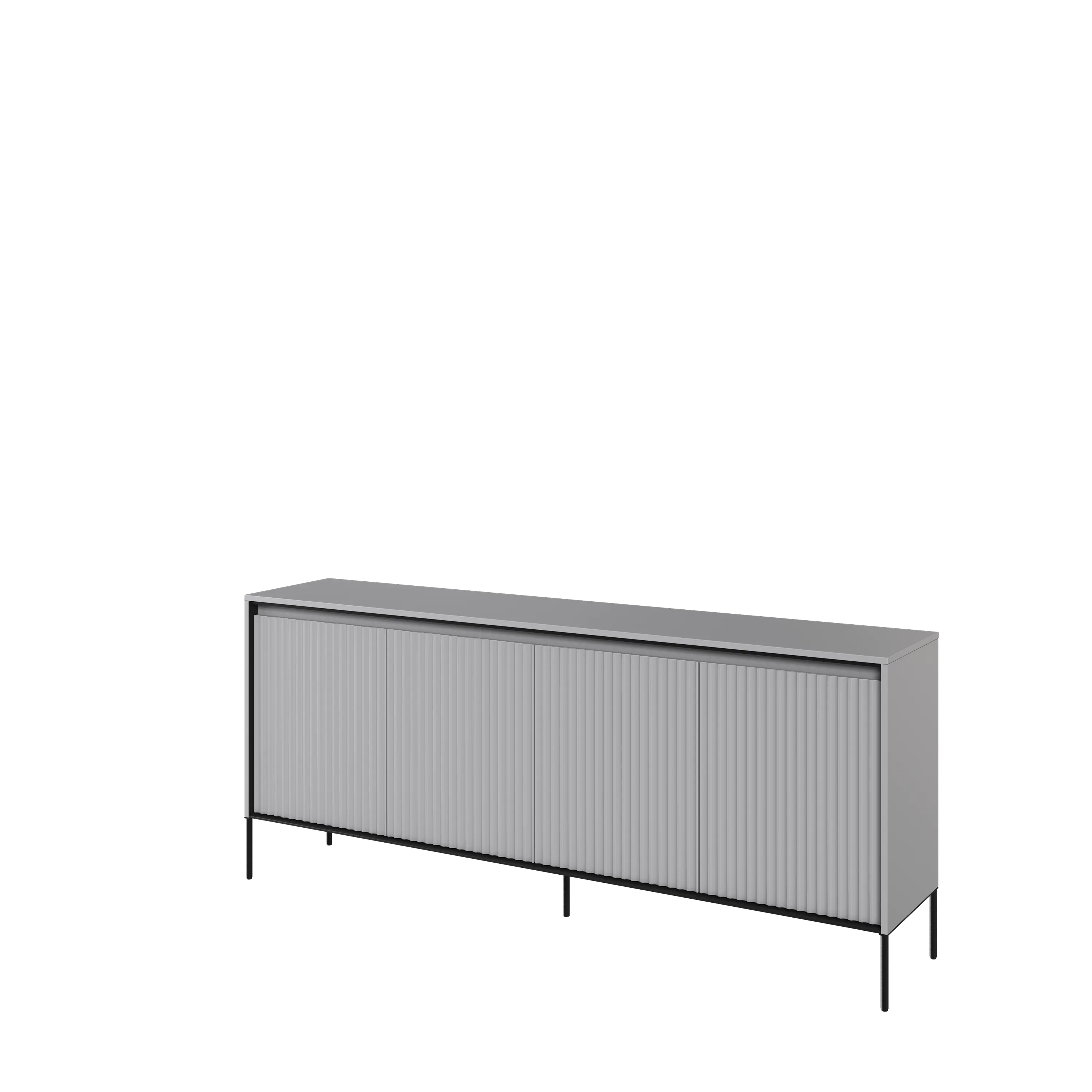 Komoda z oświetleniem TREND TR-04 4D ryflowana szary/czarny