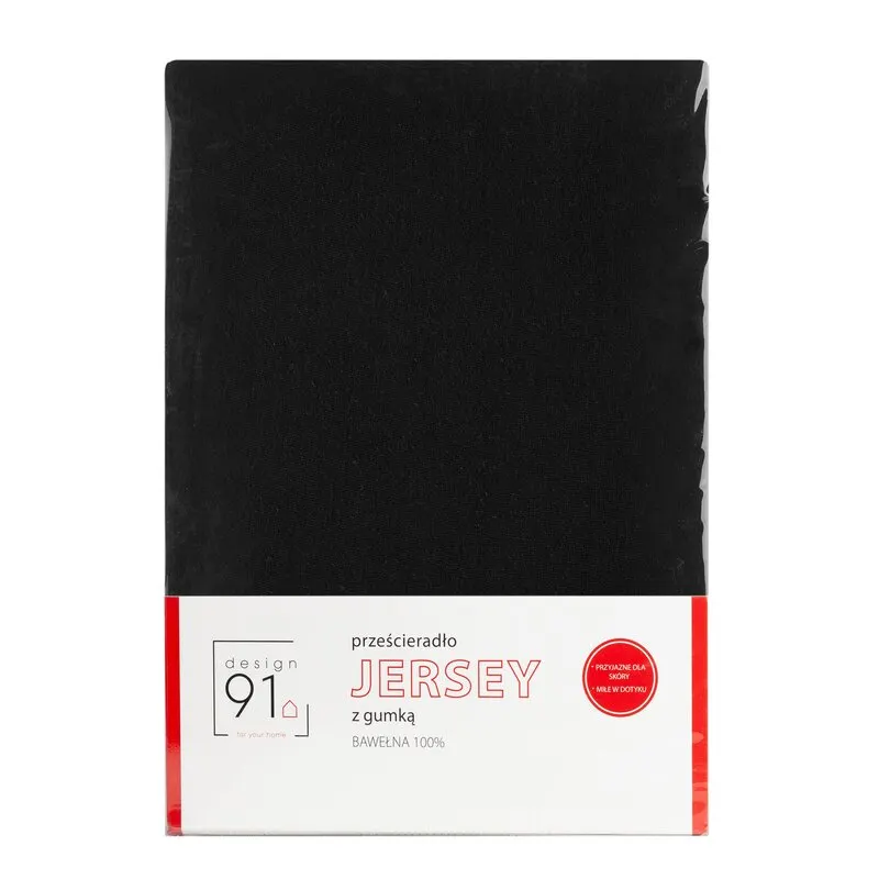 PRZEŚCIERADŁO Z GUMKĄ JERSEY D91 160X200 CM, WYS.30 CM CZARNY - EU_397066