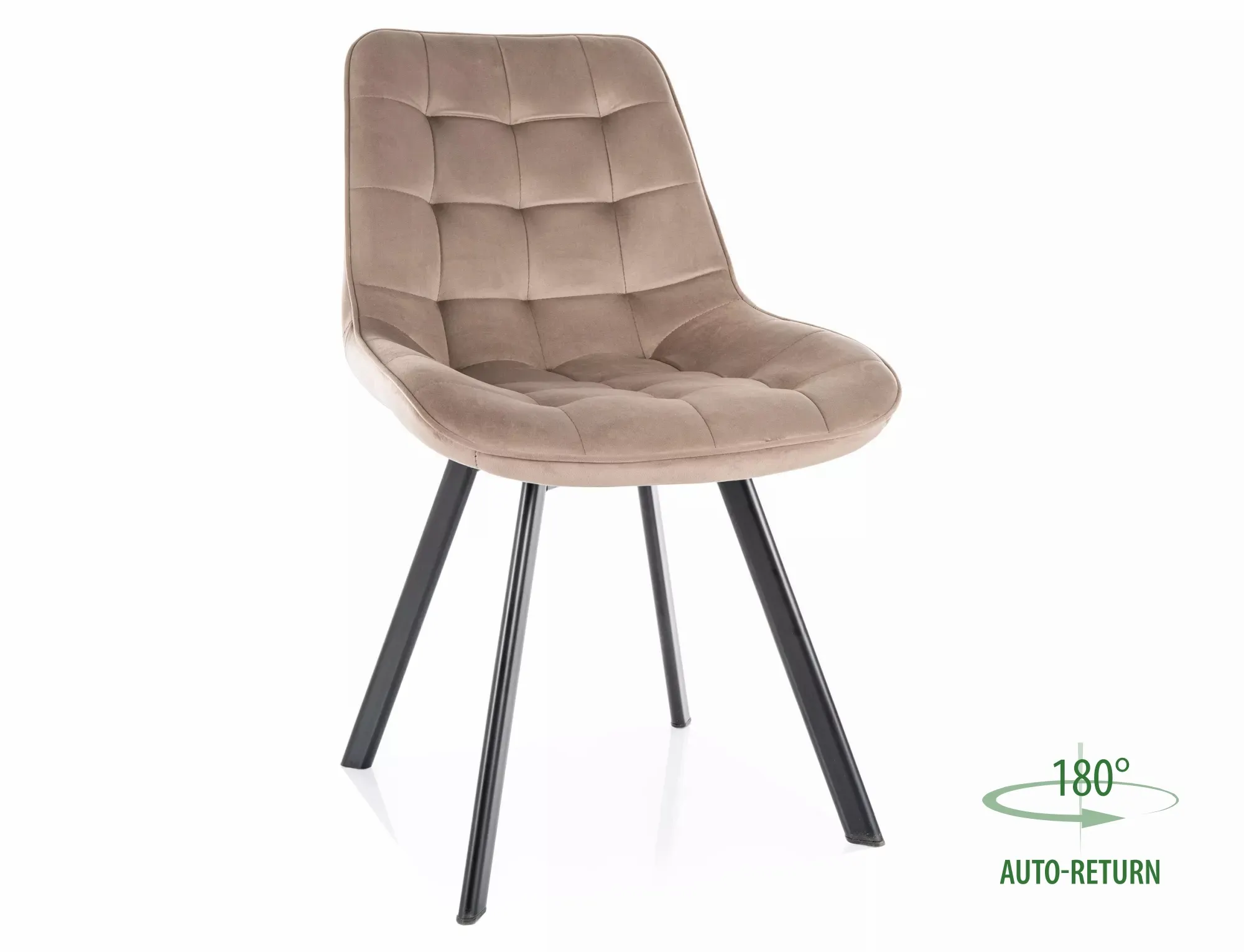 Krzesło obrotowe MONTI VELVET Bluvel 40 ciemnobeżowe czarne nogi