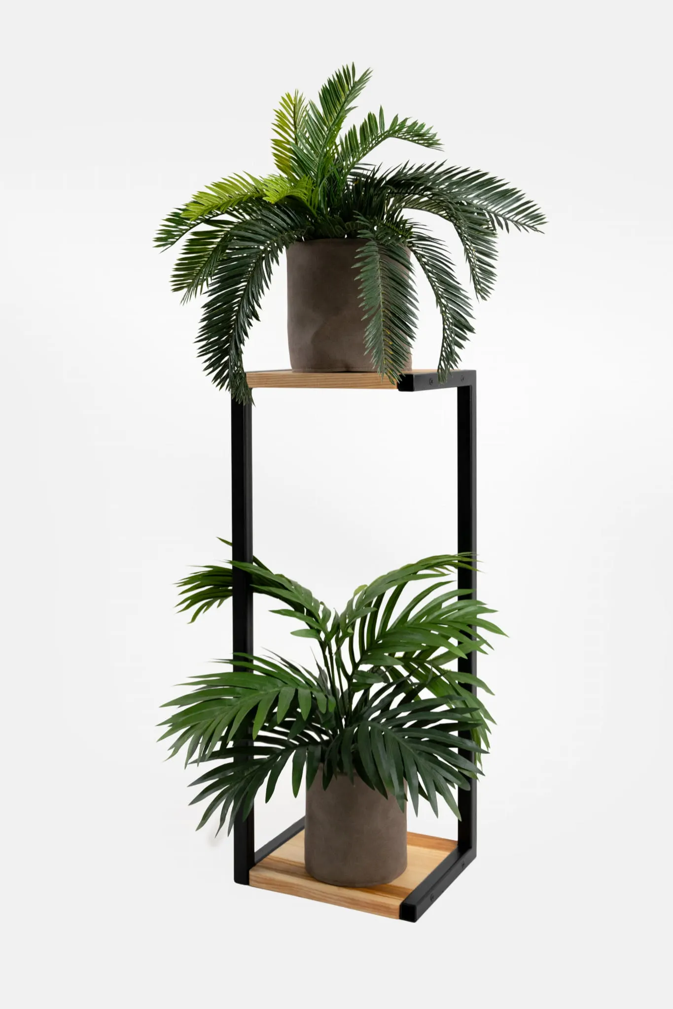 Kwietnik stojący metalowy AMIENS S czarny naturalny - LD_TZ000227