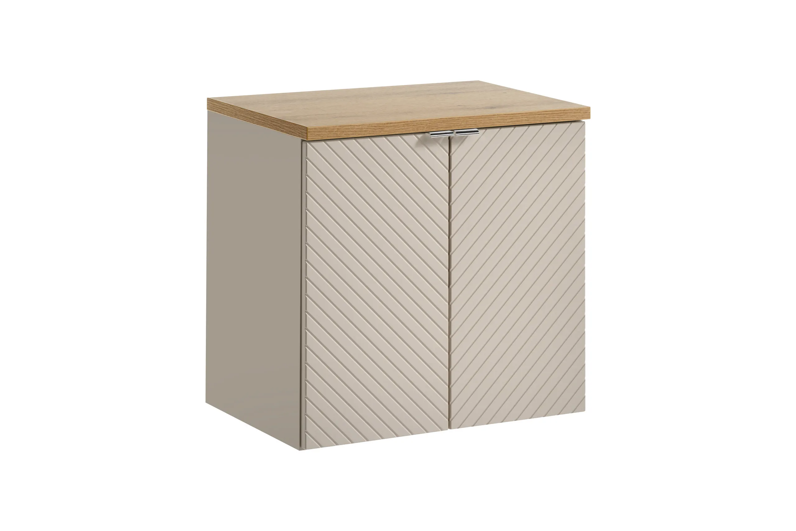 Zestaw meblowy SET-VIC Oak ( szafka 2-drzwiowa 60cm + blat ) kaszmirowy, efekt drewna