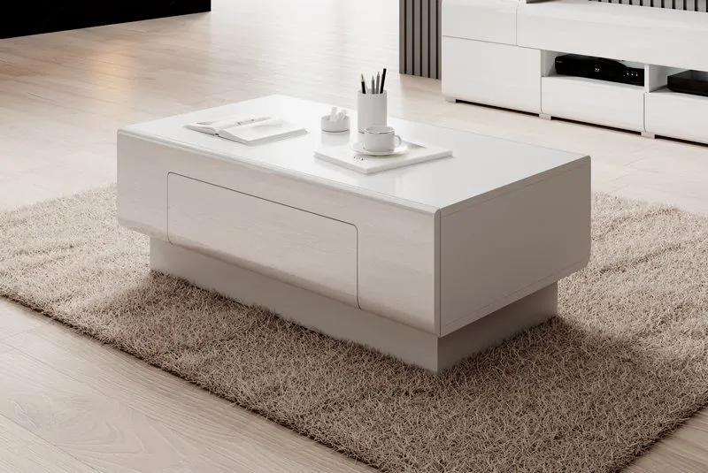 Stolik kawowy z szufladą TOLEDO 110x60x39 biały - 2498DW99