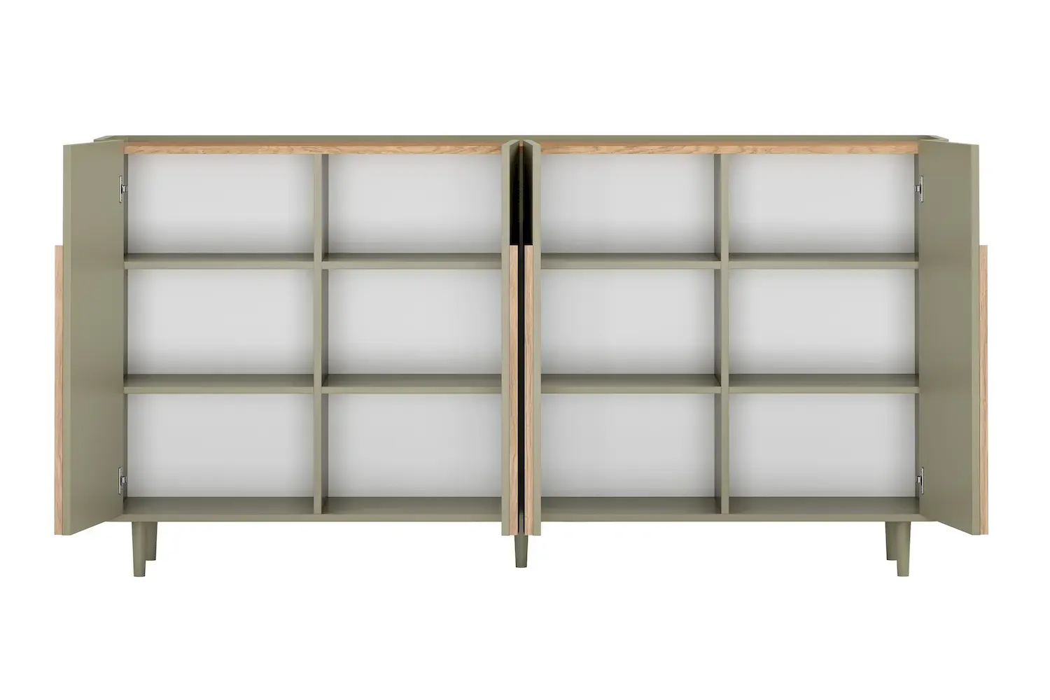 Komoda 4-drzwiowa AMILIO 200 - eukaliptus dąb baltic dune uchwyty dąb naturalny nogi eukaliptus - B_169227