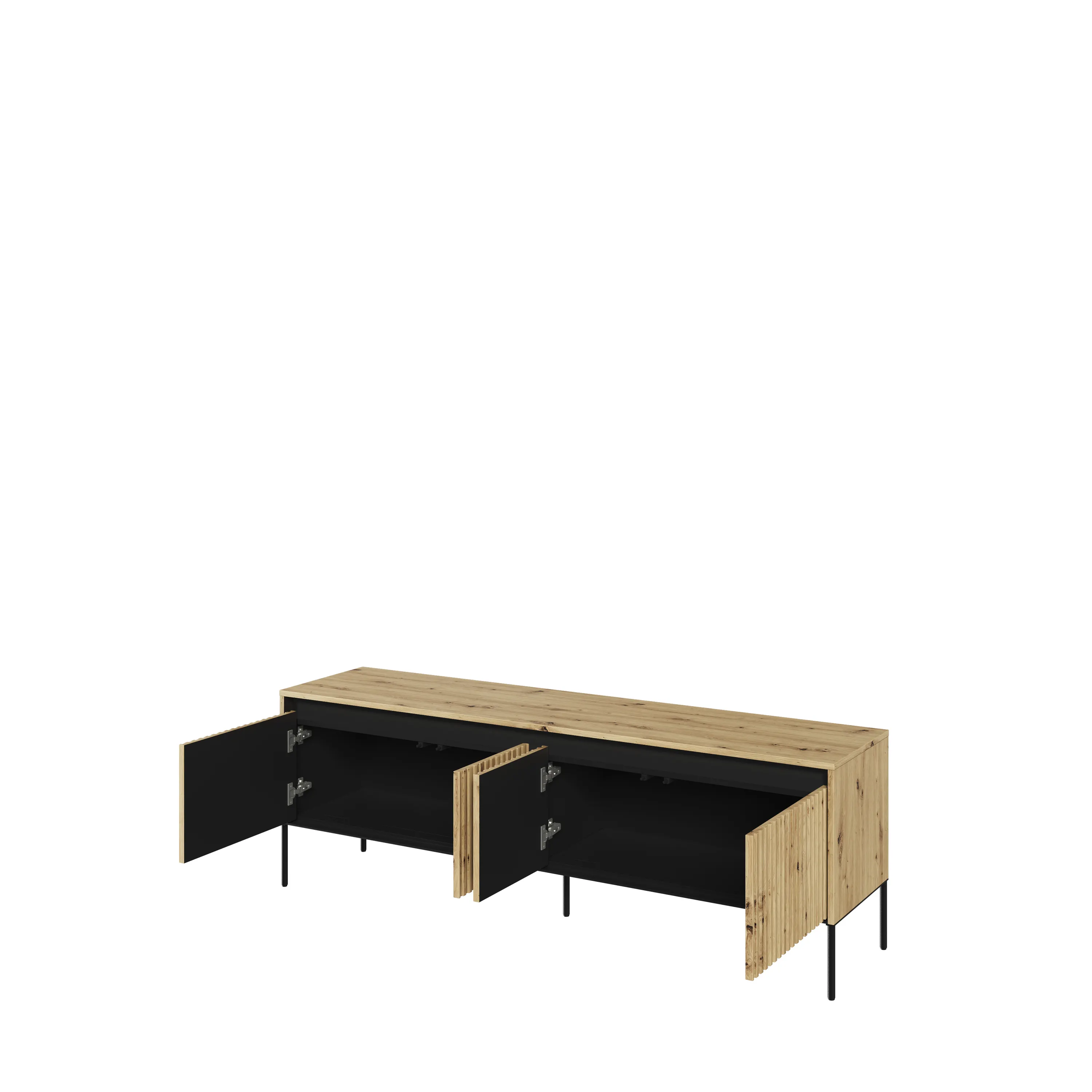 Szafka RTV z oświetleniem TREND TR-05 4D 166cm dąb artisan/czarny