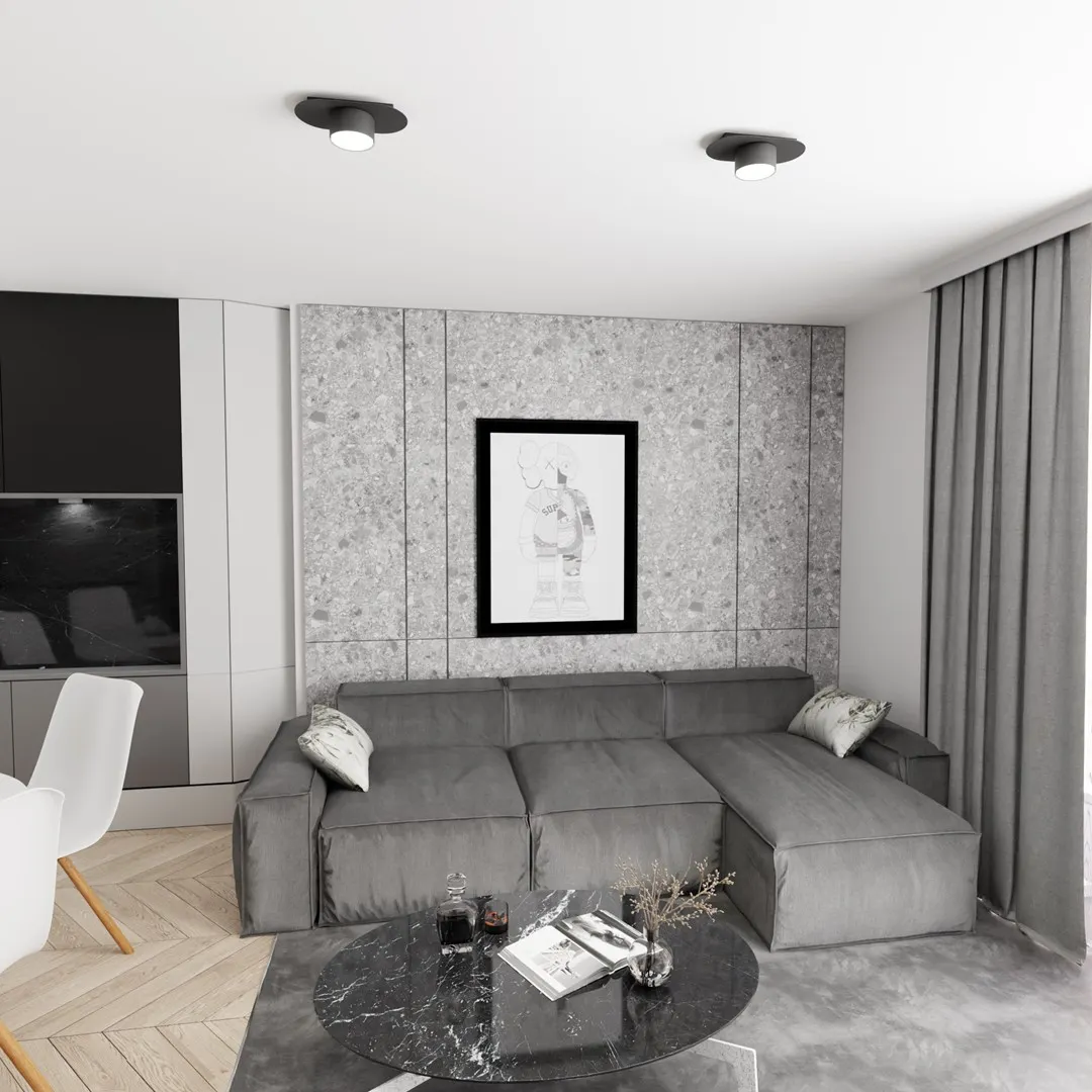 Lampa sufitowa STILO 1 BL czarna - 1449/1