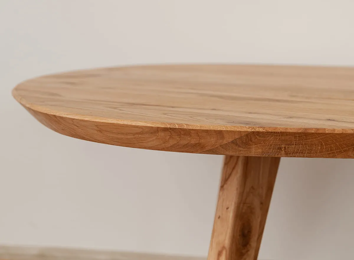 Stolik kawowy dębowy okrągły 90 cm Orbetello - dąb olejowany - 3SORB57