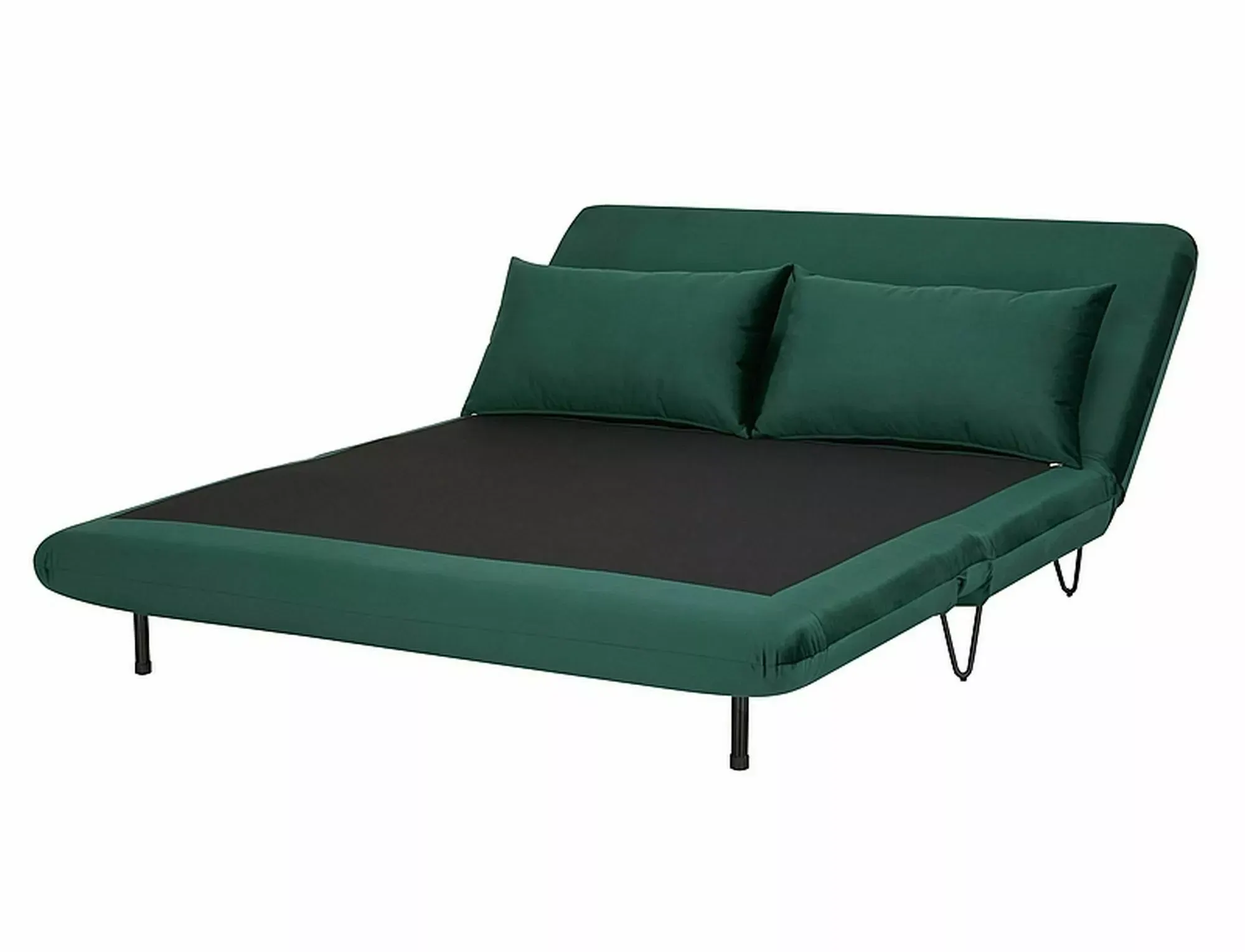Sofa rozkładana ZENIA VELVET tap.189 zielona czarny stelaż - ZENIAVZ