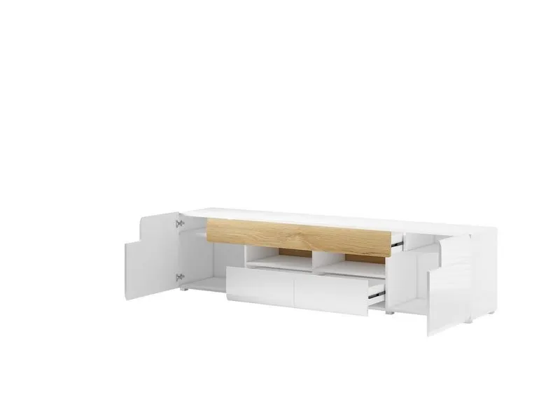 Szafka RTV TOLEDO 208 cm biała san remo - 2494DW40