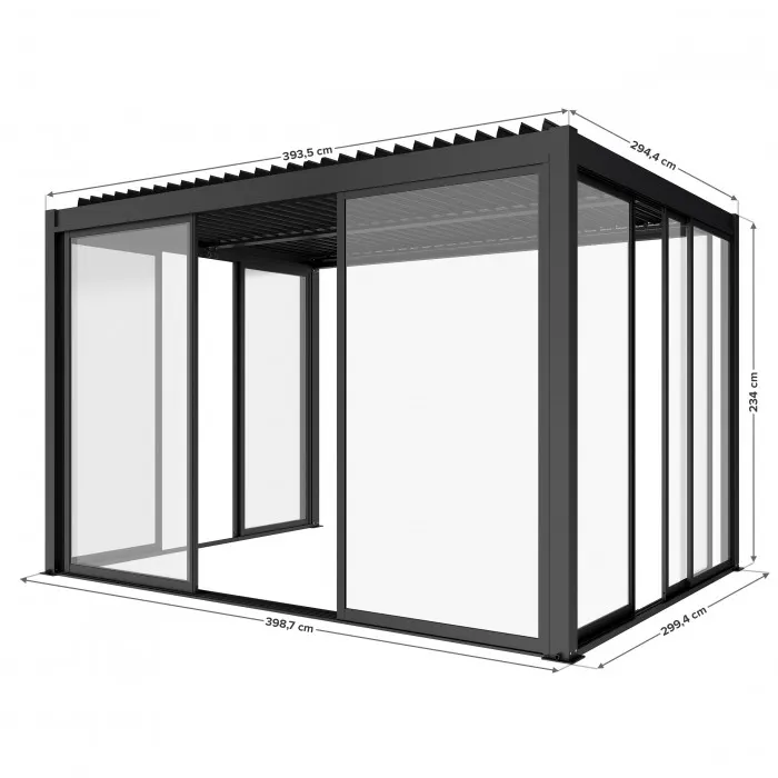 Pergola elektryczna LUXE 3x4m antracyt z LED - MI_5905610251475