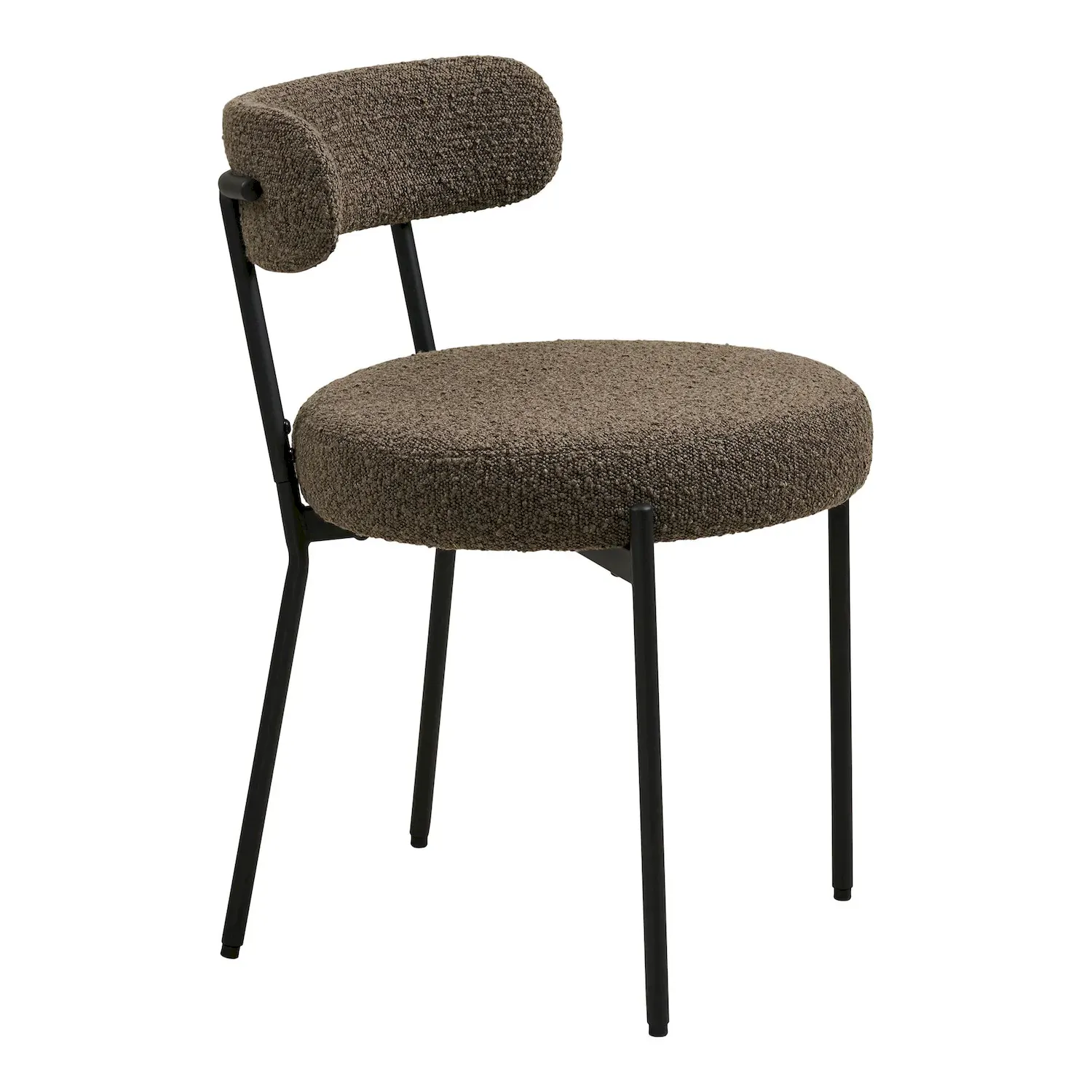 Krzesło BADALONA boucle brązowe czarne nogi - 1001218