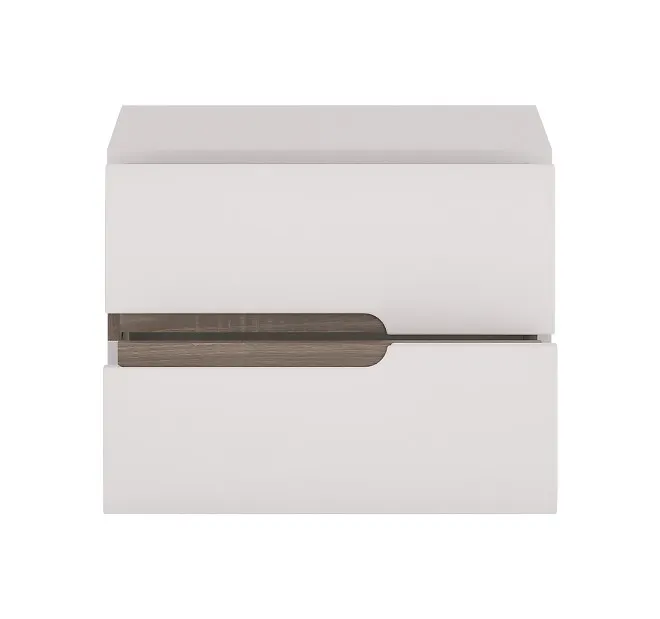 Szafka nocna z 2 szufladami LINATE TYP 96 Biały, Trufla, Biały połysk - 6001038000047