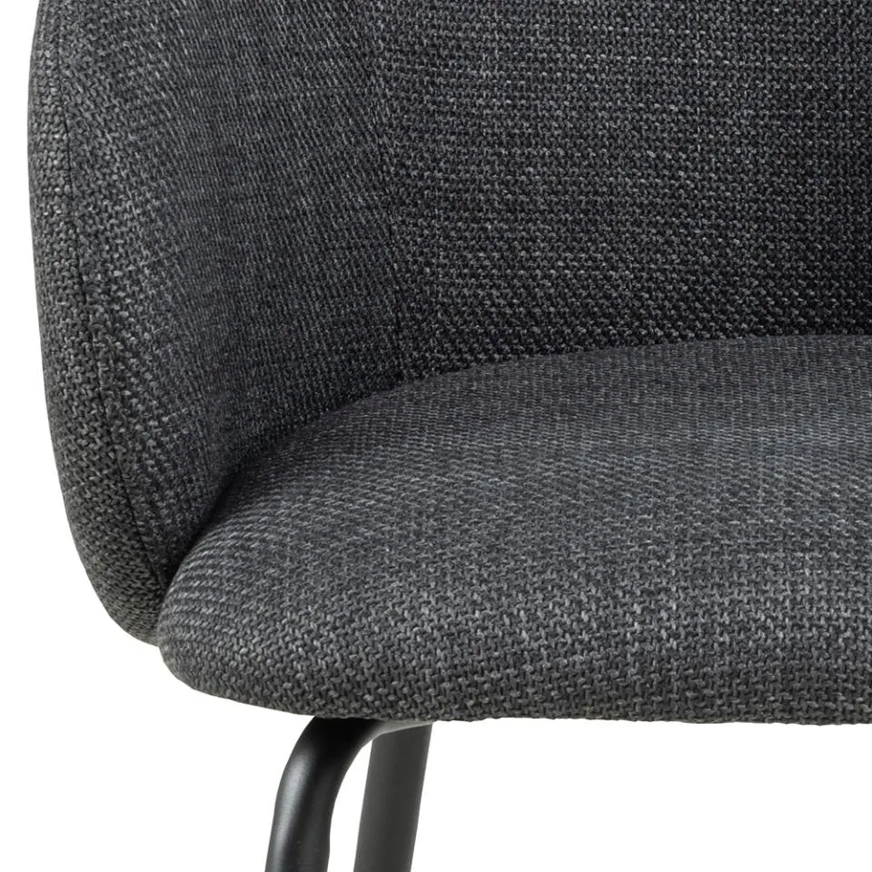 Krzesło Rolando Ciemnoszary, Czarny ( zestaw 2 sztuk ) - 0000100814