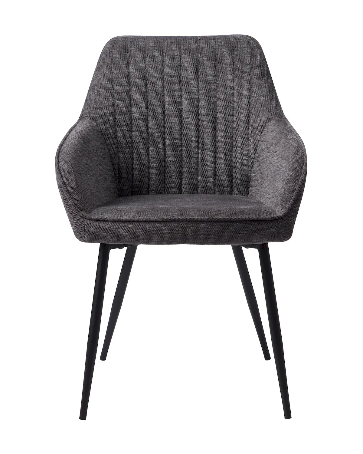 Krzesło z podłokietnikami NOLAN pikowane ciemnoszare - UN_50790001