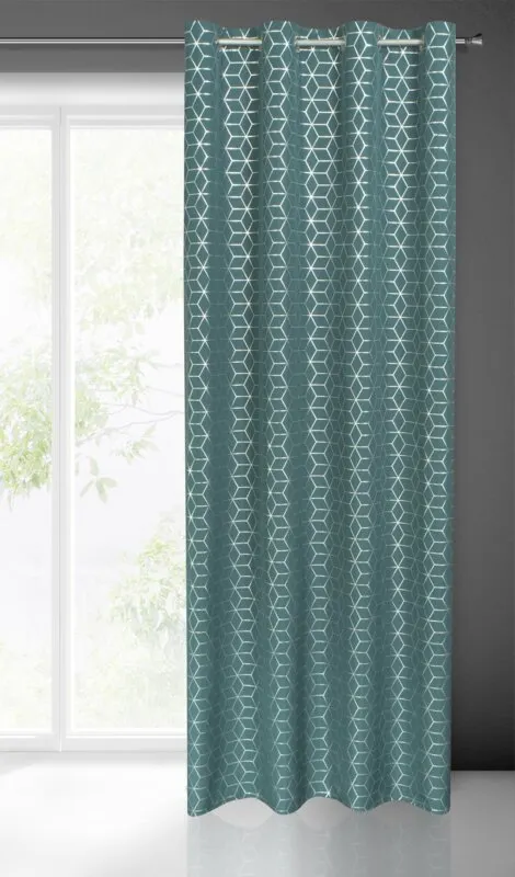 ZASŁONA GOTOWA CUBE 140 X 250 CM CIEMNOTURKUSOWY - EU_372552