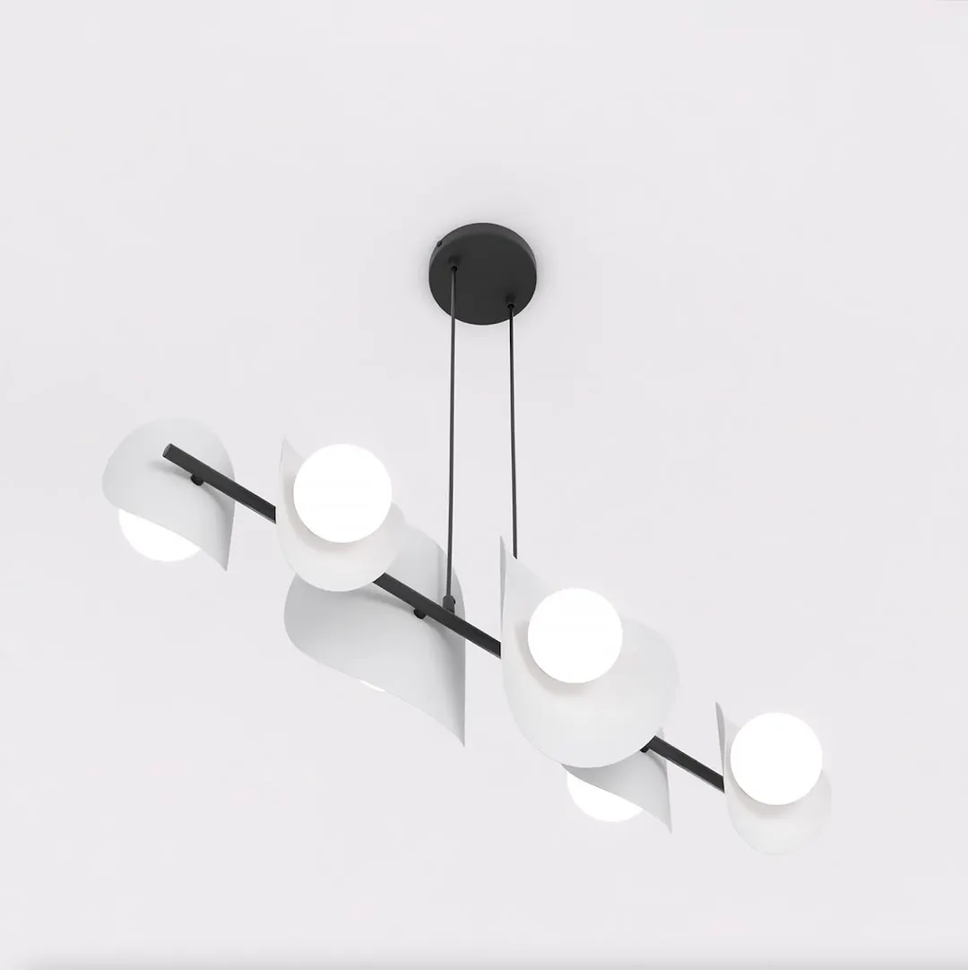 Lampa wisząca metalowa ELEMENTI 6 szara - 1494/6