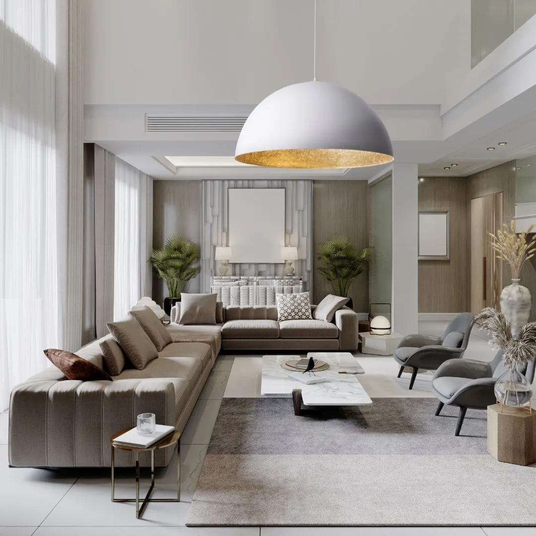 Lampa wisząca SFERA 90 biało-złota - SI_30127