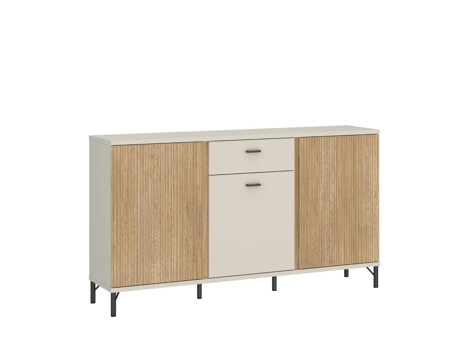 Komoda 3-drzwiowa z szufladą MOSANO 150 cm kaszmir/dąb cremona - 6000000021310