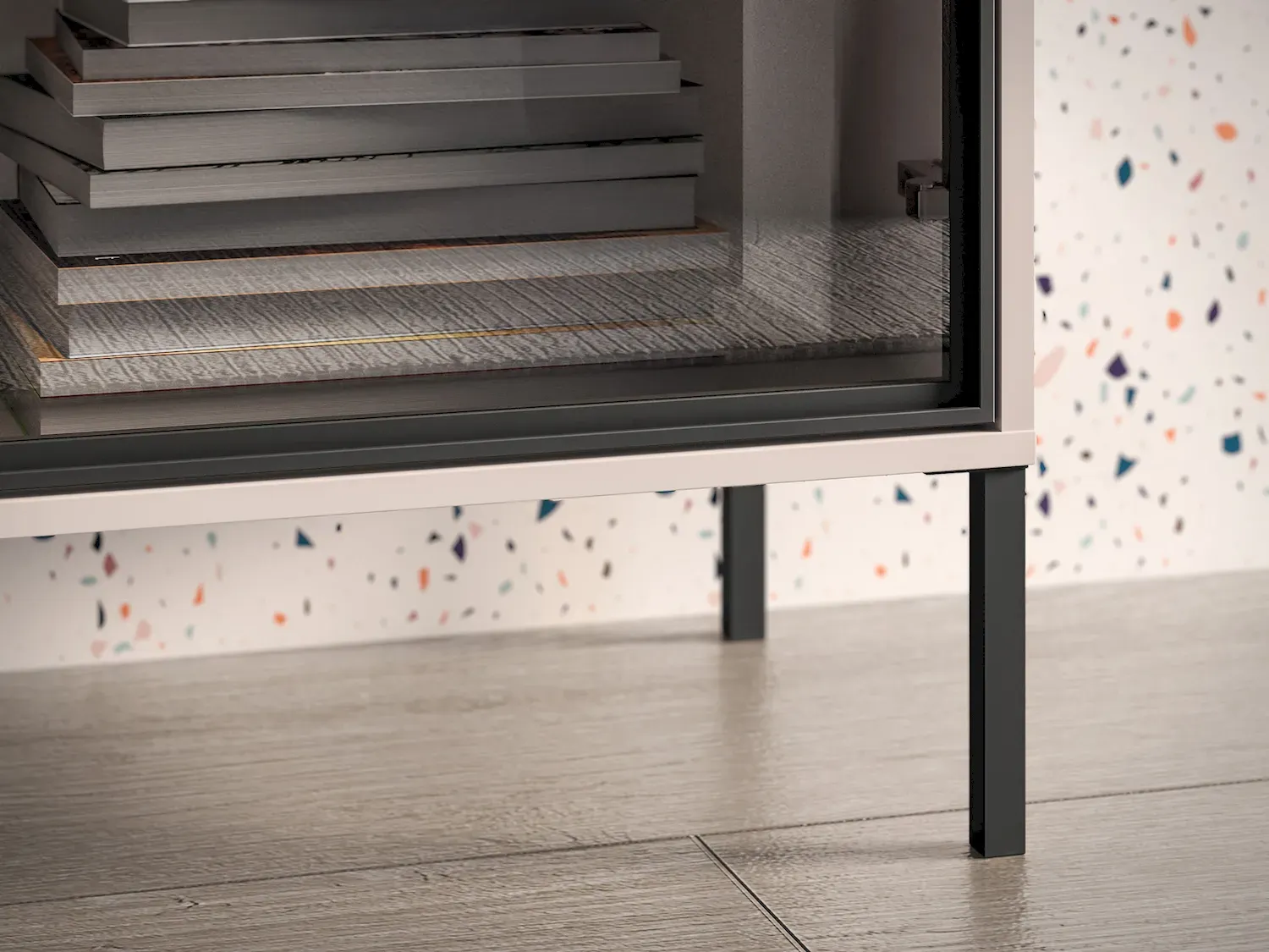 Komoda 2-drzwiowa z 3 szufladami BARNEE 02 oświetlenie LED dąb lindberg - 1BARN02-001