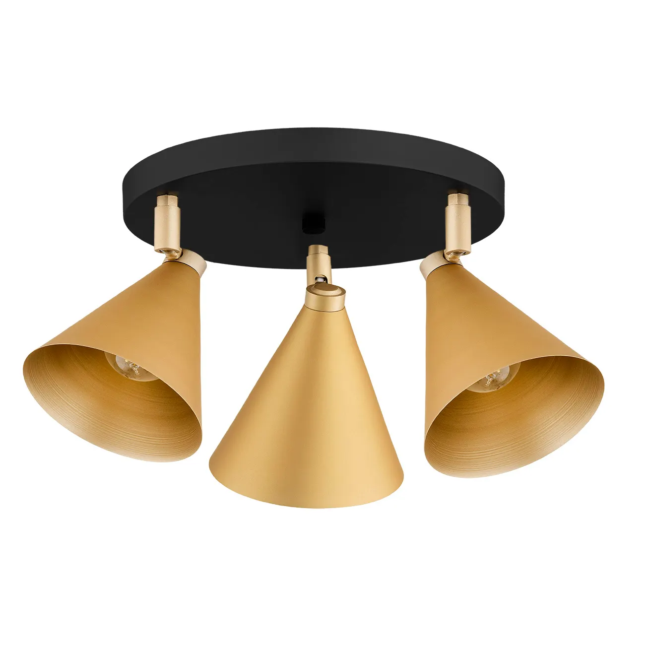 Plafon LUCINDA metalowy złoty czarny regulowany 50x12cm - 6246