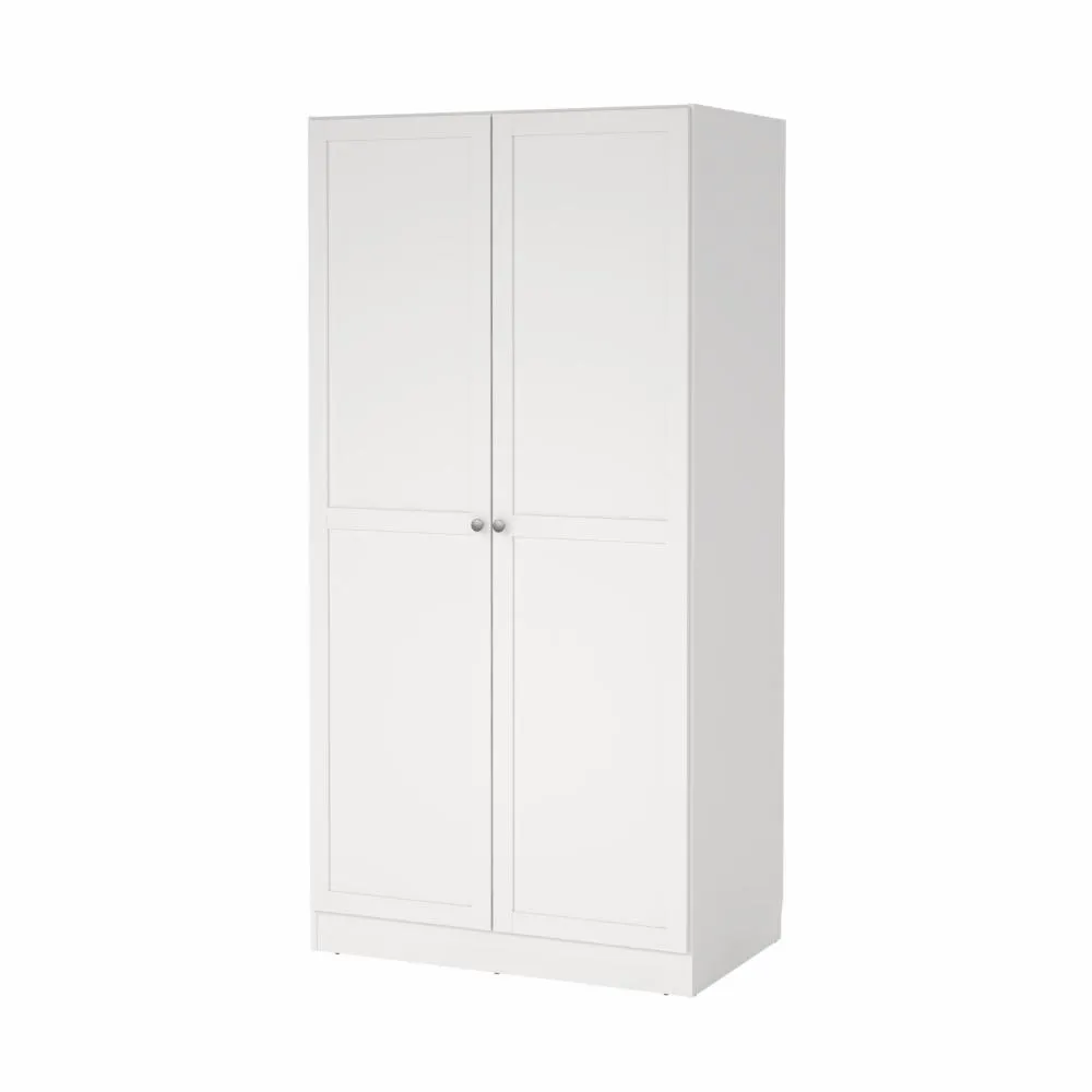 Szafa 2-drzwiowa BILLUND 99 cm biała - TV_680544949