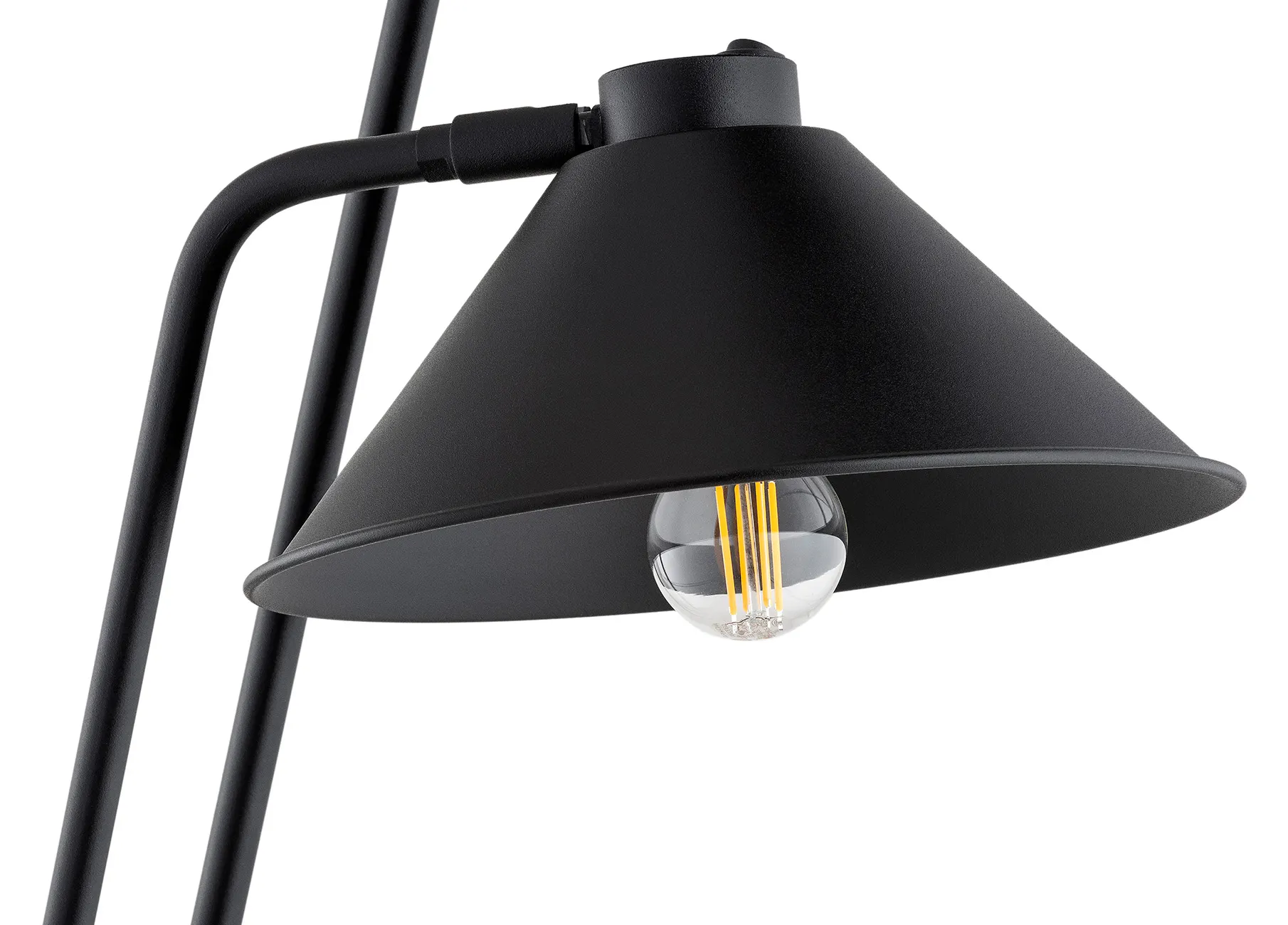 Lampa podłogowa Gabian czarna z dwoma kloszami i regulacją 168cm - 7075