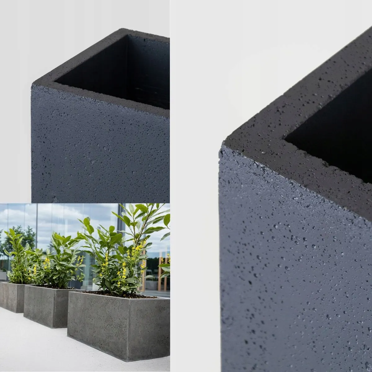 DONICZKA zewnętrzna betonowa SEVRAN 80x30x30 cm antracyt - LD_TZ000551