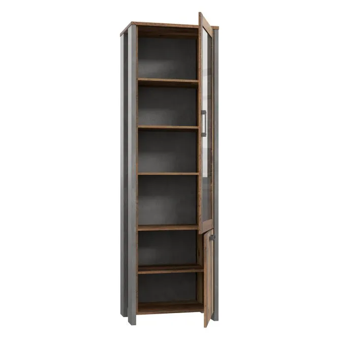 Witryna L/P CLIF 2-drzwiowa - old wood vintage, beton - CLFV711-C546