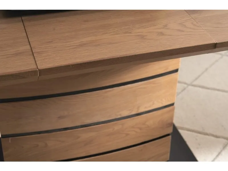 Stół rozkładany LEONARDO dąb/czarny 80x140(180) Signal - LEONARDODD140