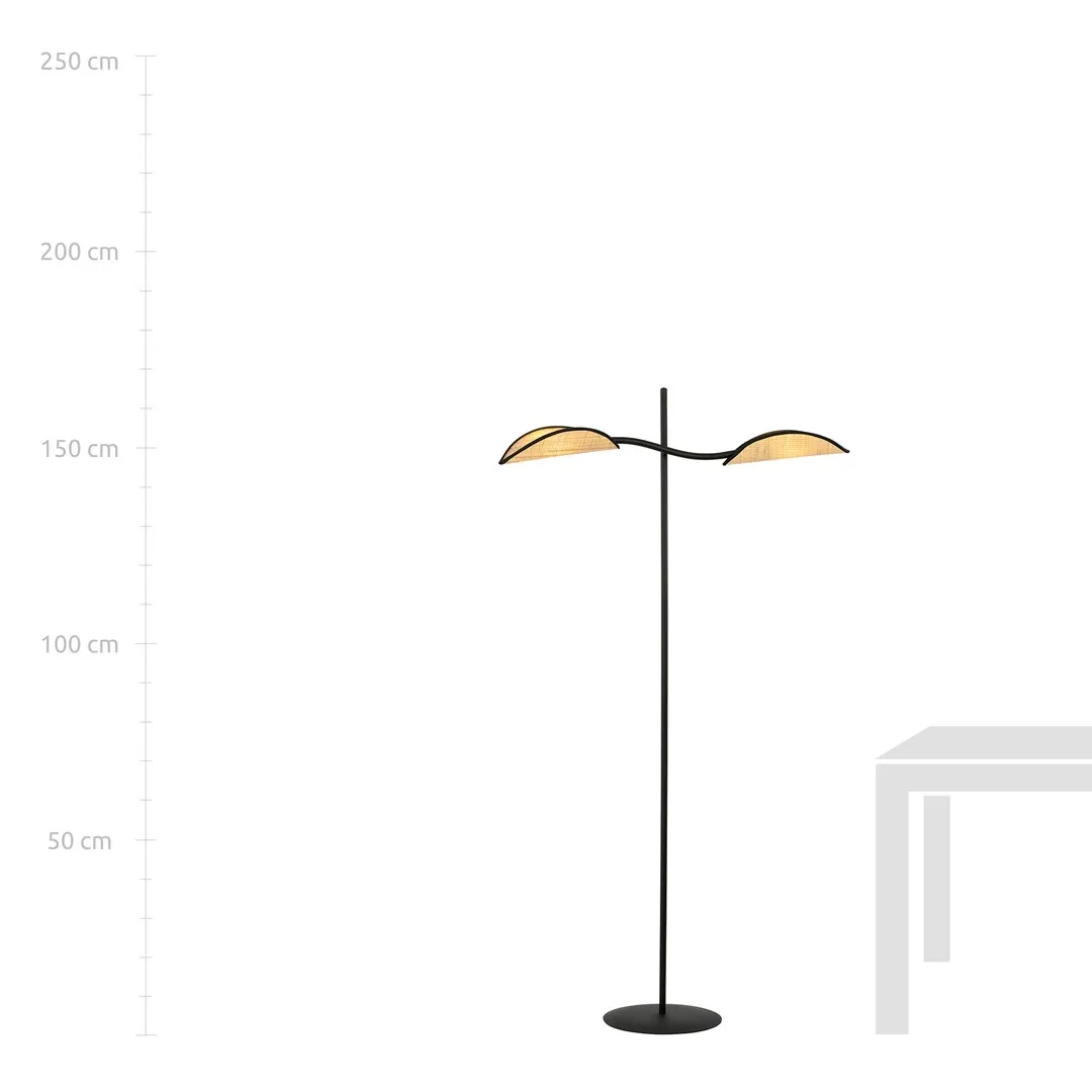 Lampa podłogowa LOTUS LP2 czarny brązowy — zdjęcie 4