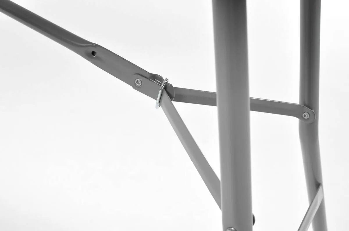 Zestaw mebli cateringowych, składany - stół 180 cm + 8 krzeseł - biały, szary - FE5906480913067