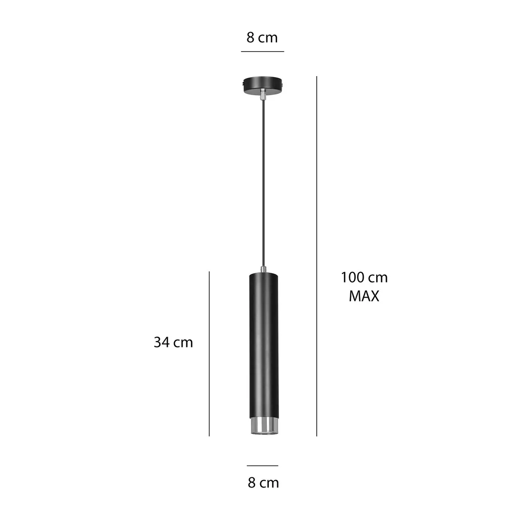 Lampa wisząca KIBO 1 czarny chrom — zdjęcie 8