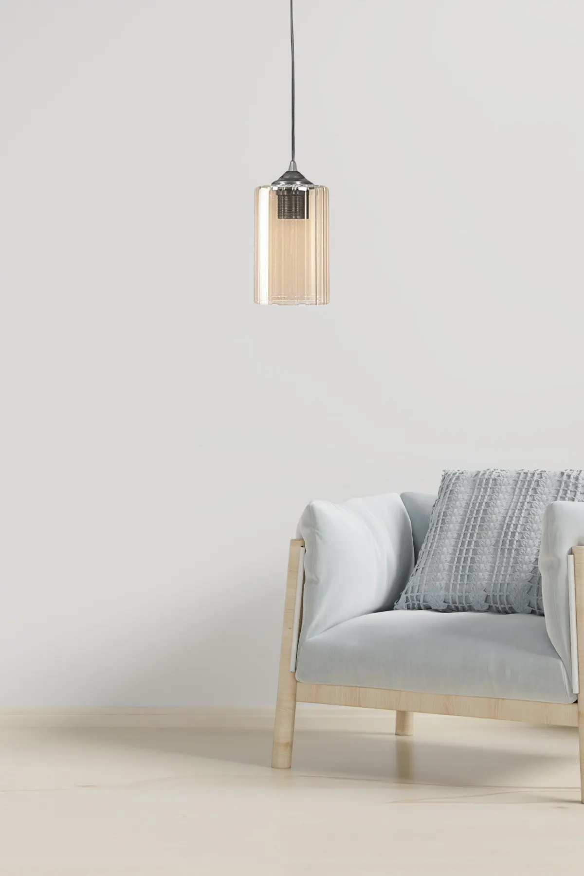 Żyrandol w kształcie tuby LB055 transparentny czarny Lampa