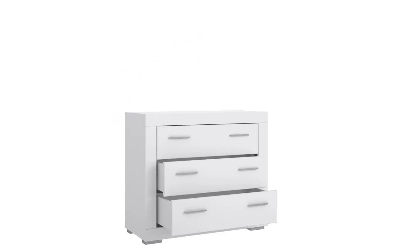 Komoda z 3 szufladami SNOW - biały, chrom - SNWK23-C50