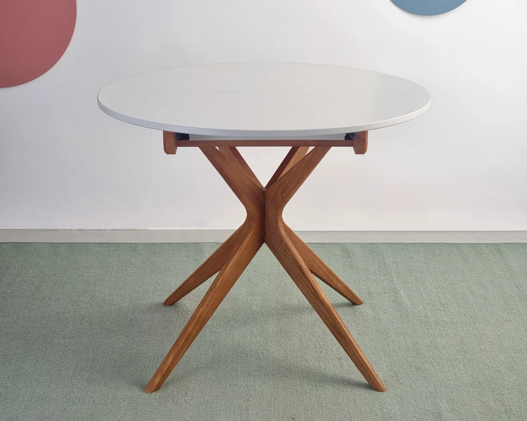 Rozsuwany okrągły stół JUBI 90cm dąb kremowy - NRGBTJ_OAK_2E