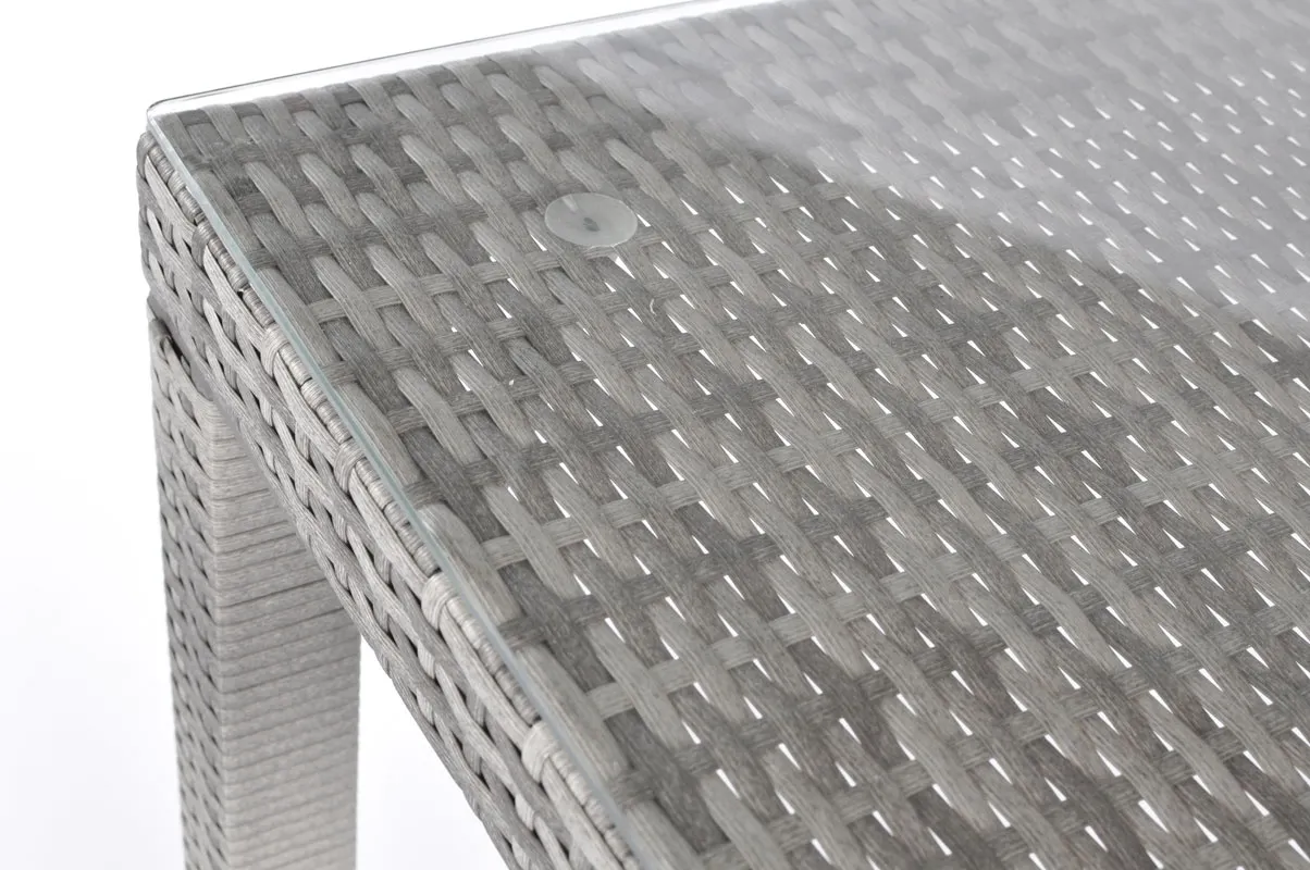 Stół ogrodowy z technorattanu MALAGA 180 - szary - FE5906948109384