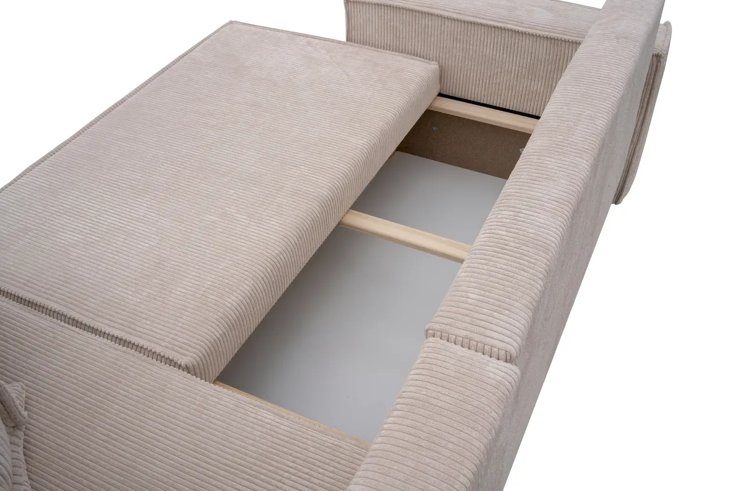 Narożnik uniwersalny KARL L rozkładany tkanina Poso 100 waniliowy - NAROZNIK_KARL_POSO100